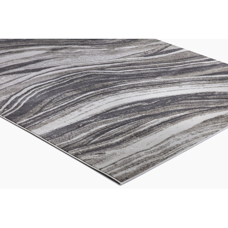 Marbre gris rayé sans rayures, Rectangle 6 pi 7 po x 9 pi 3 po