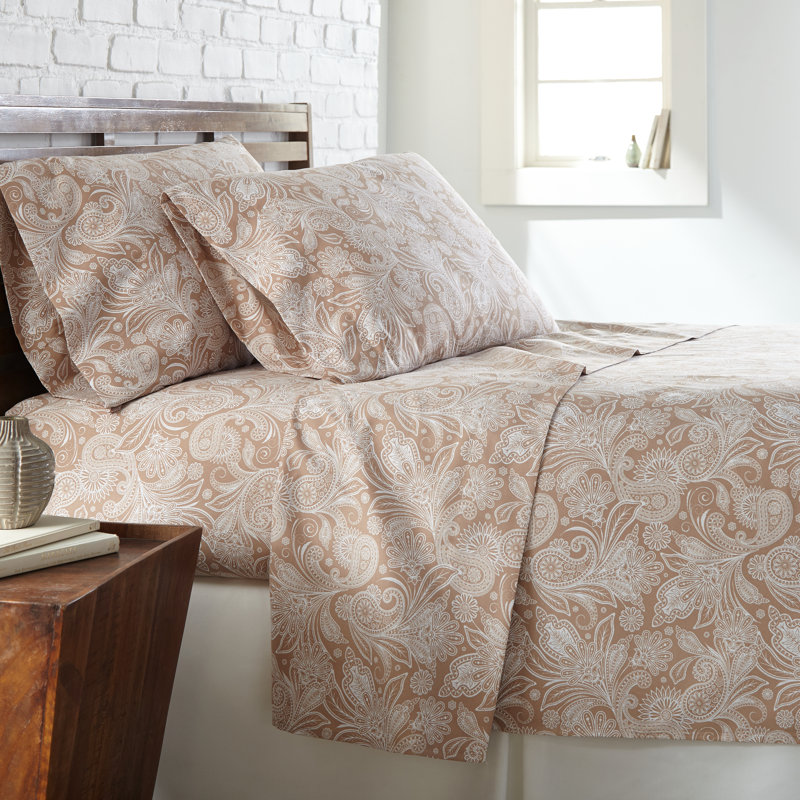 Ensemble de draps South Melody Linens Pure, Simple, Taupe, Paisley