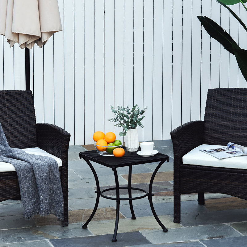 Square Metal Outdoor Bistro Table , 45cm cm W 45cm cm D