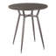 Table de salle à manger ronde à 4 places de style industriel, plateau en bambou espresso sur base en acier brun