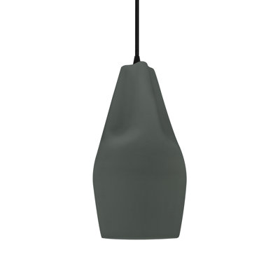 Luminaire suspendu 1 lumière Radiance - vert étain - laiton antique - ampoule remplaçable - cordon noir Radiance