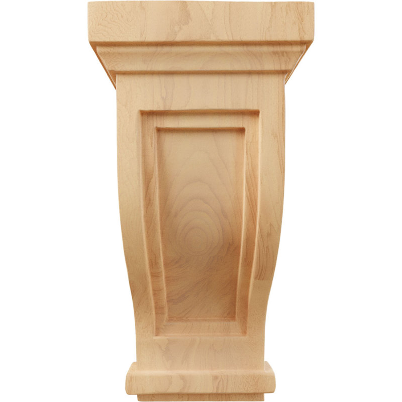 Traditional Red Oak Recessed Corbel, 4.75"W x 5"D x 10"H