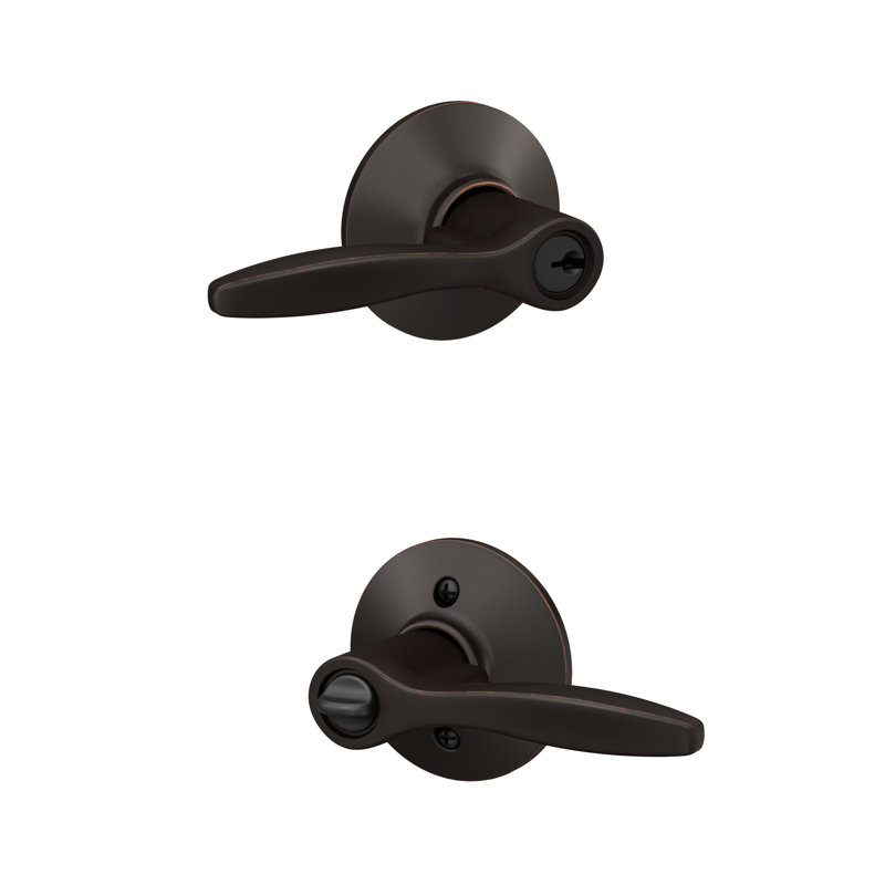 Delfayo Lever Keyed Entry Lock, Bronze