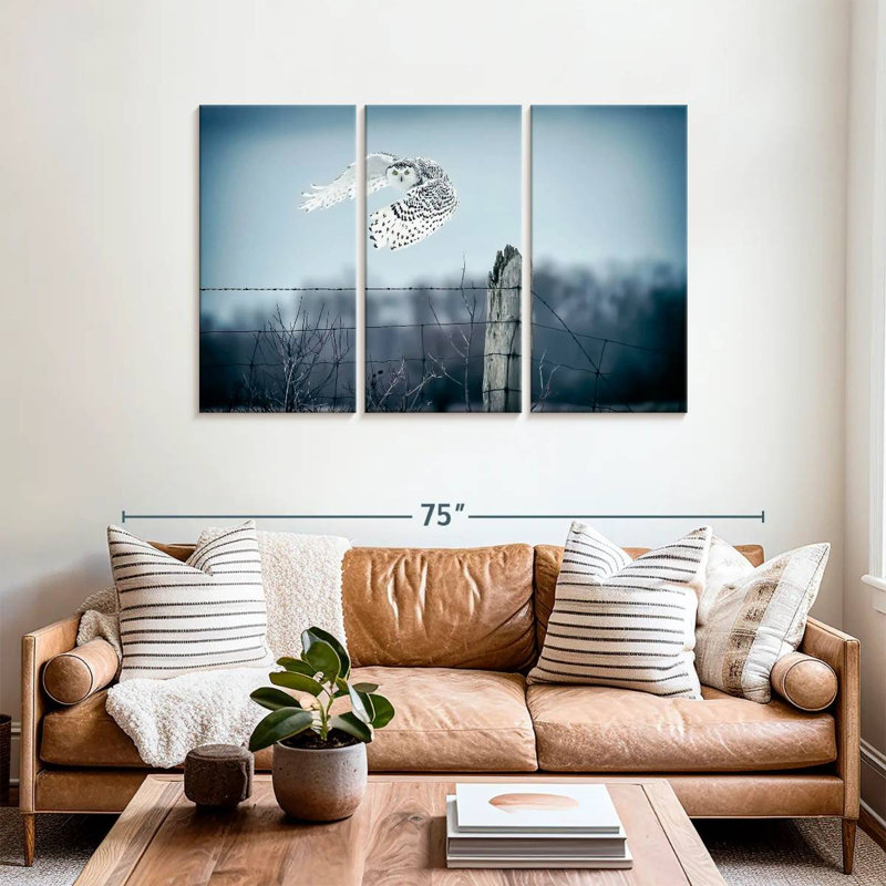 Winter Snowy Owl IV, 36" H x 57" W