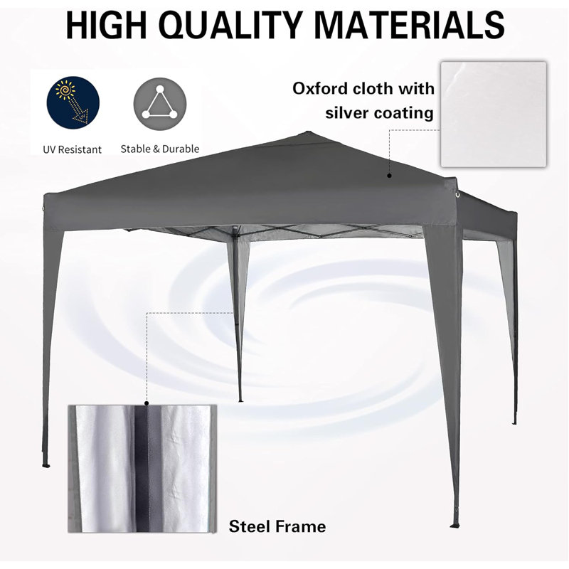 Janvey 2m x 2m Aluminium Pop-Up Gazebo, Grey