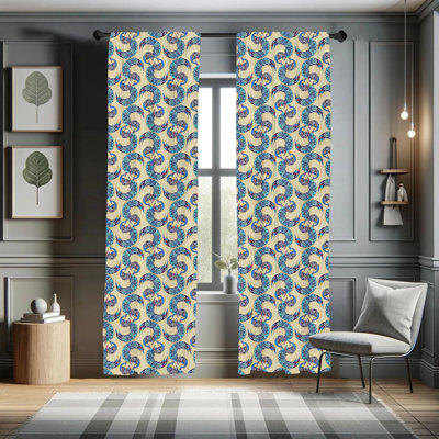 Bird Semi-Sheer Rod Pocket Curtain Panels
