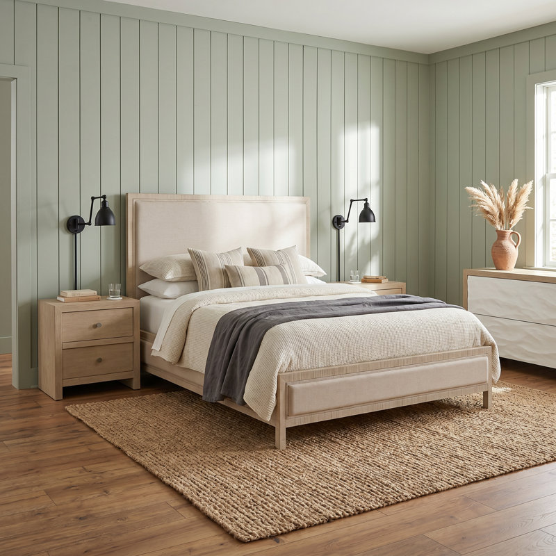 Oasis 5 Piece Queen Bedroom Set, 4 Pcs: Bed, 2 Nightstands, Chest, Queen