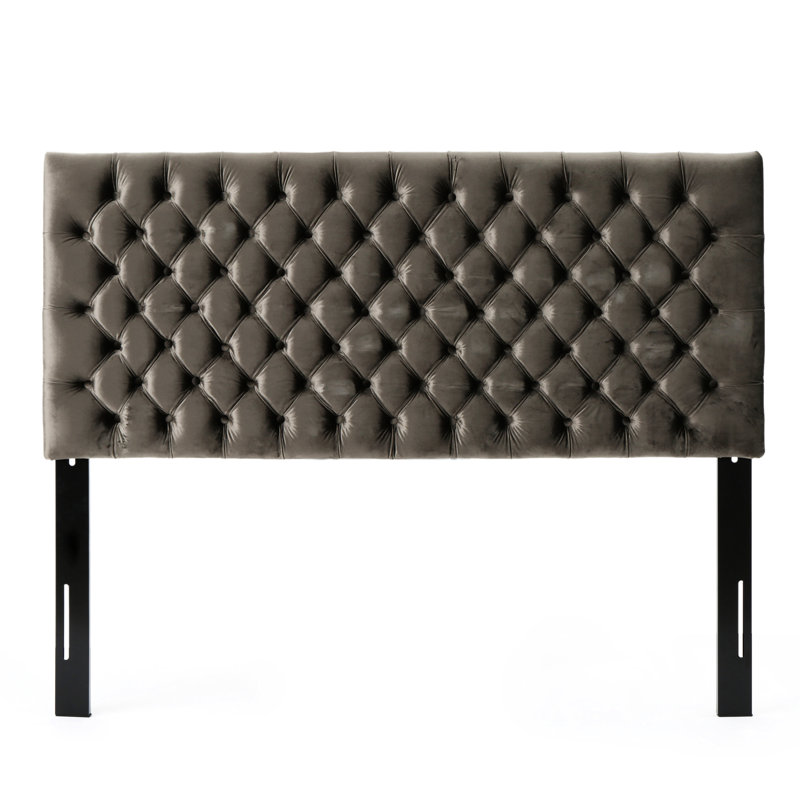 Fully Upholstered Grey Velvet Headboard, Creating A Luxurious Bedroom Ambience Stylish Complementing Any Style