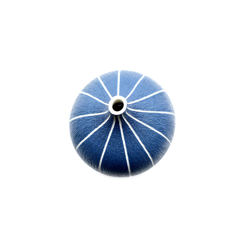 Baldvina Handmade Table Vase, Blue, 2.6" H x 2.5" W x 2.5" D