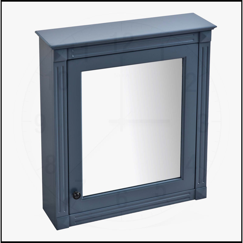 Armoire de salle de bain murale moderne avec tablettes réglables et miroir pour optimiser l'espace, Bleu