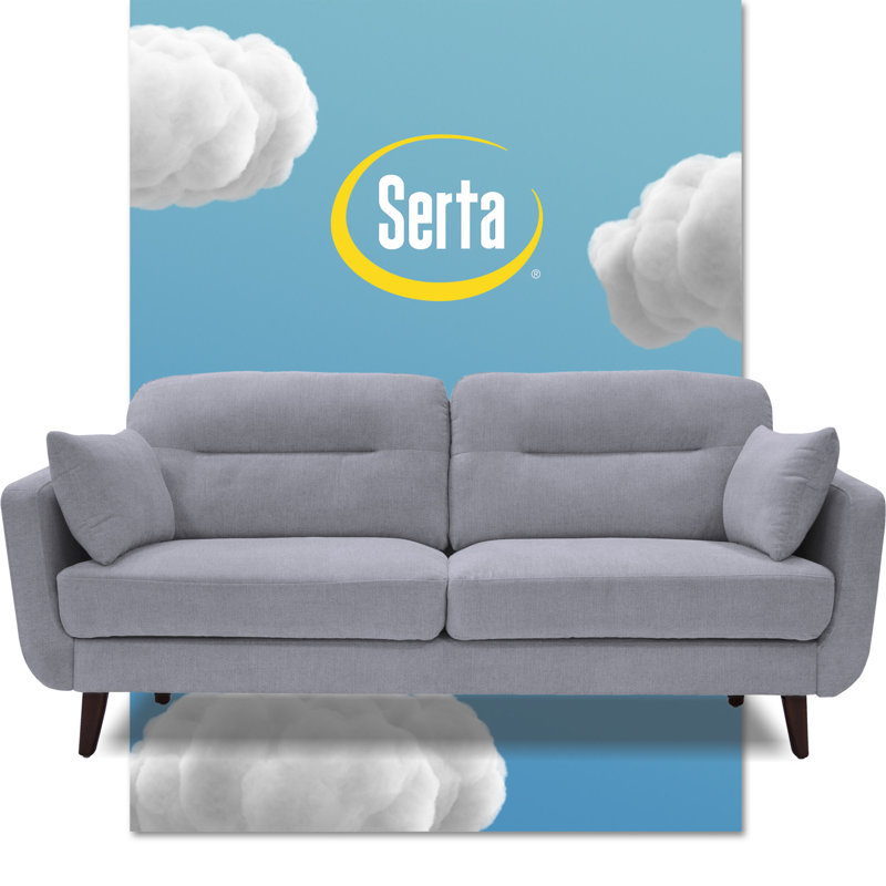 Serta Sierra 73" Linen Flared Arm Sofa, Smoke Gray, 35" H x 73" W x 32" D