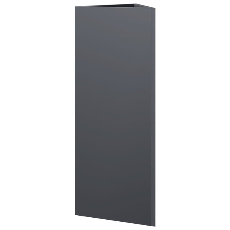 Grand pot de jardin durable en acier anthracite, H 29,5 po x l 11,8 po x P 10,2 po, Anthracite, 1