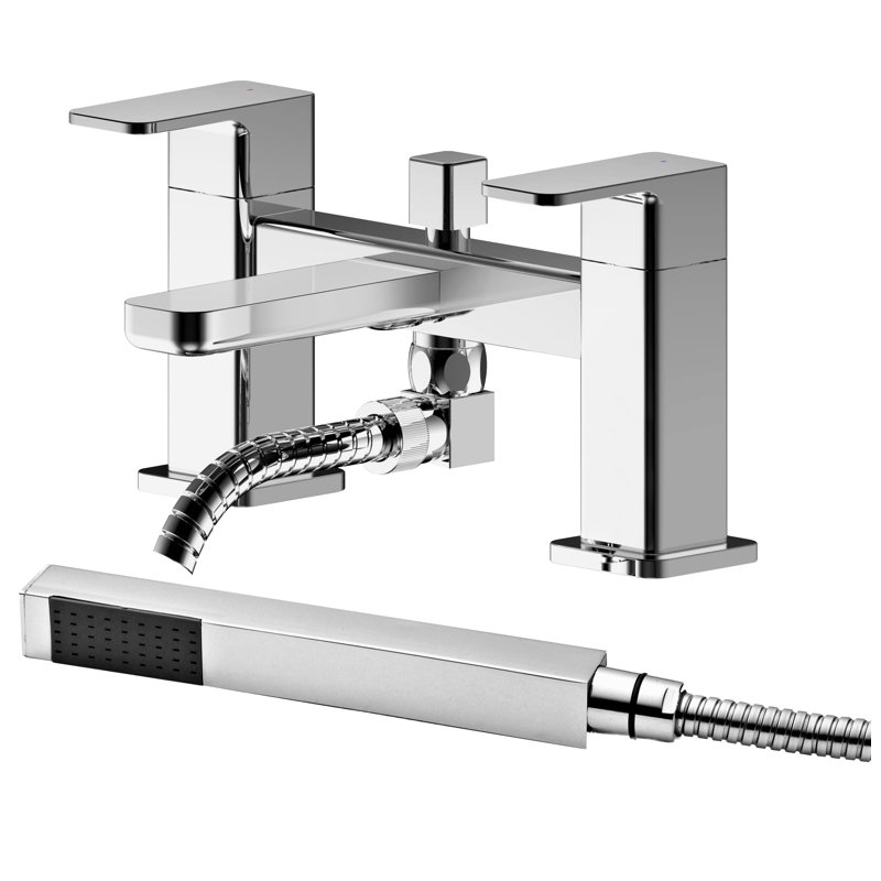Windon 2 Handle Deck Bath Shower Mixer Bath Filler with Diverter