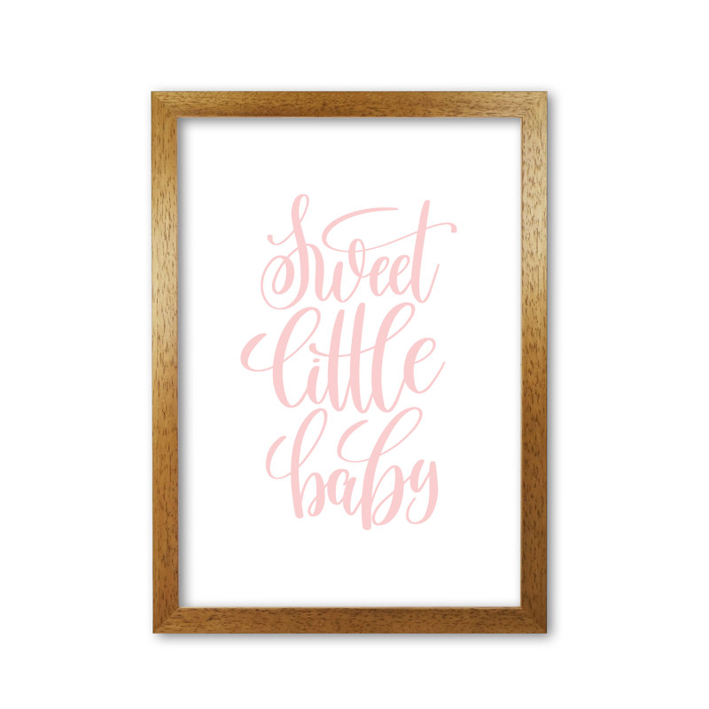 Sweet Little Baby - Print, 30 cm H x 21 cm W x 5 cm D, Honey Oak Frame