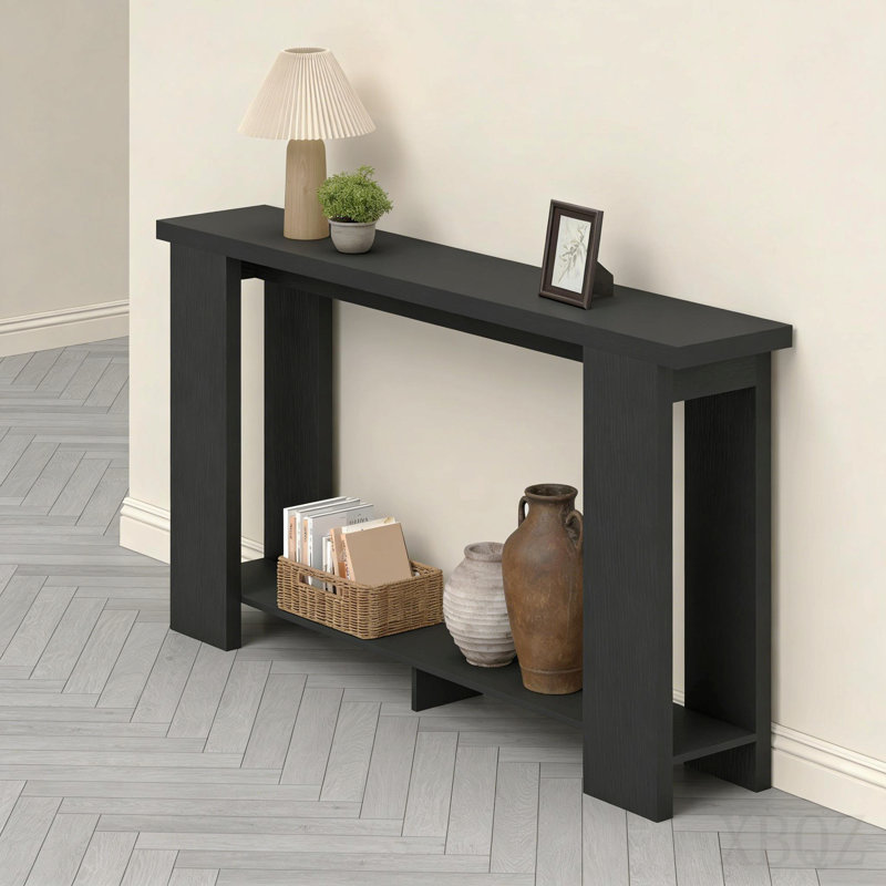 Modern Behind-Couch Table,Narrow Entryway Table,Console Table,Side Table, Black