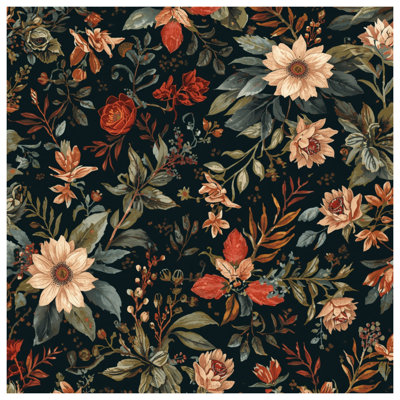 Dark Floral Pattern Comforter
