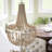 Dumas 3-Light Wood Bead Chandelier - Weathered White-320770543