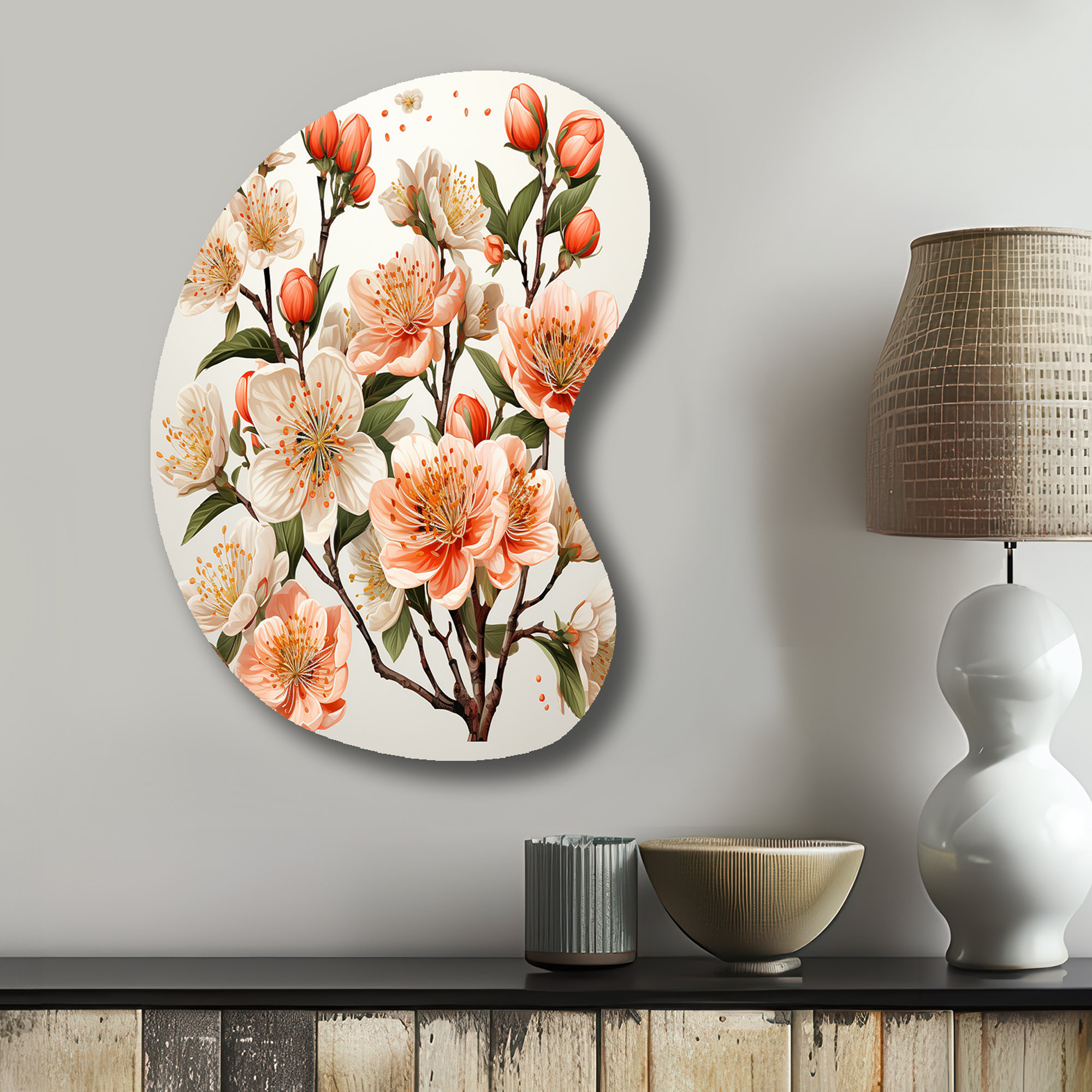Lark Manor Wym - Floral Boom Shape Metal Wall Sculpture - Wayfair Canada