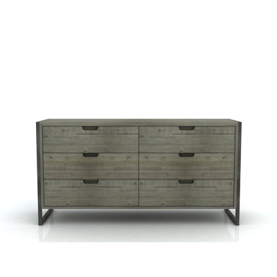 Braedon Solid Wood 155 cm W Chest of 6 Drawers