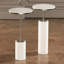 Tall Cored Marble Table-Nickel