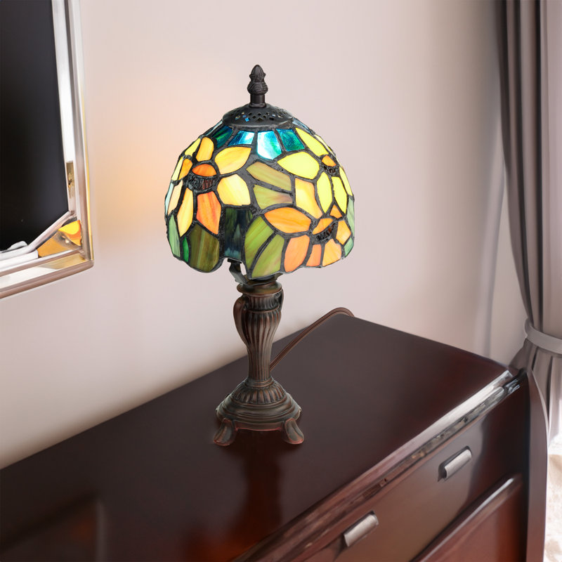 Lampe d'appoint en verre coloré 12 po Crary