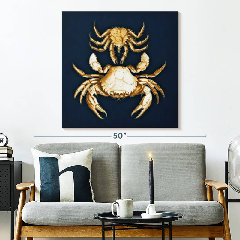 Brampt Crabs Navy, 33" H x 33" W