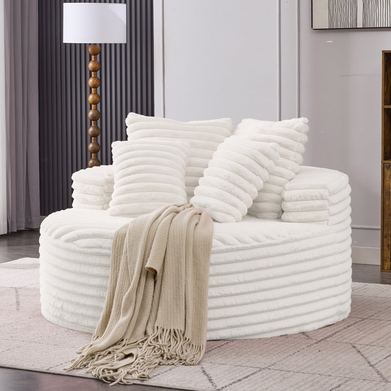 Upholstered Chaise Lounge, White