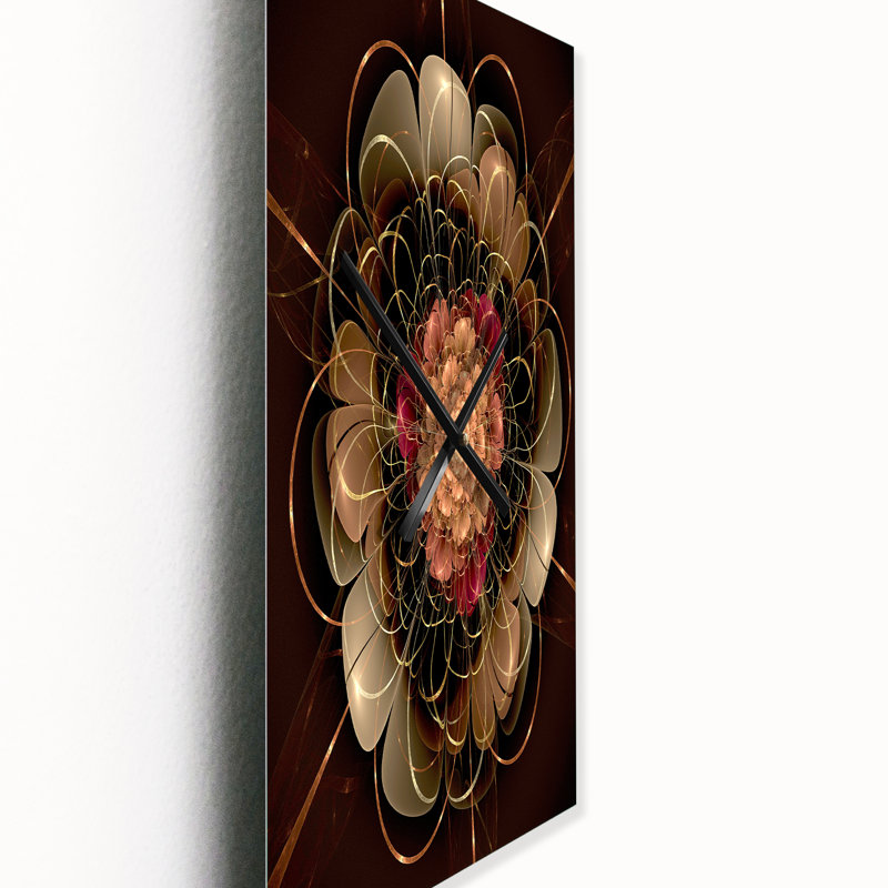 Horloge murale moderne or foncé et rouge, Petit
