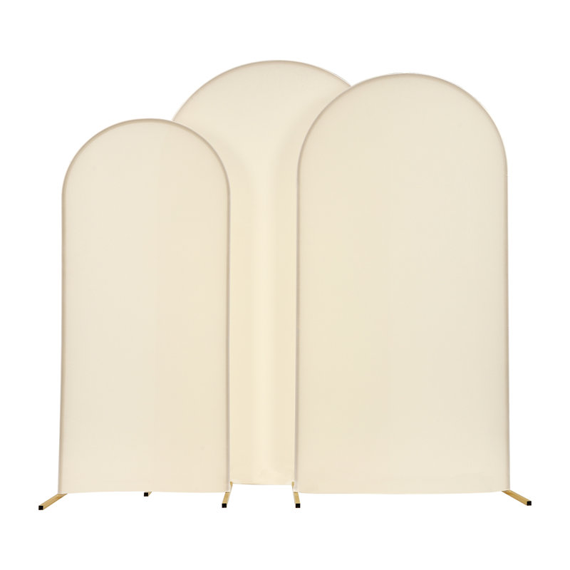 Ensemble de 3 supports en métal, Doré / beige