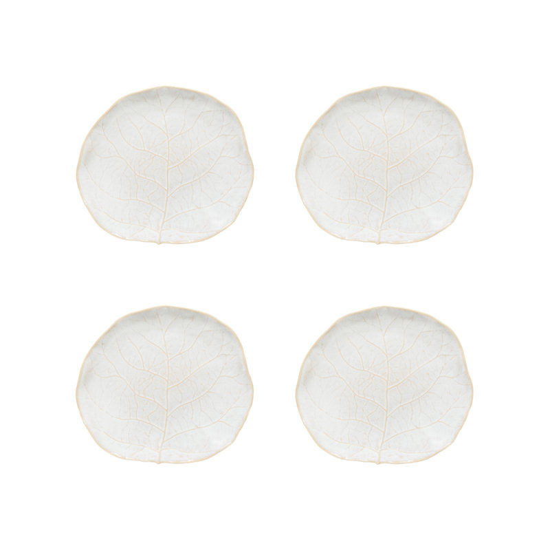 Silvina Handmade Stoneware Salad/Dessert Plate, Fennel White