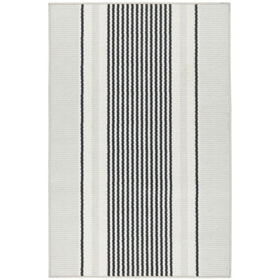 Gunner Stripe Grey Machine Washable Rug