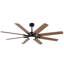 Large Ceiling Fan with Light: Modern 72-inch 8-blade dual-finish outdoor ceiling fan with remote control. Dimmable black fan light suitable for indoor use. Reversible rotation design. 6-speed quiet DC