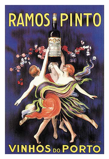 « ramos pinto » par leonetto, cappiello affiche rétro, H 36 po x l 24 po