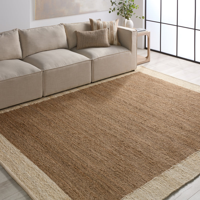 Rectangle Neruda Hand Loomed Jute/Sisal Area Rug in Brown/Beige, Rectangle 5' x 8'