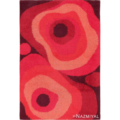Scandinavian One-of-a-Kind Rectangle 4' x 6' Rectangle Area Rug in Red