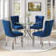 Ensemble de salle à manger à piédestal rond 5 pièces avec chaise capitonnée en velours pour salle à manger et salon-1248467044-1248467042-1246170666