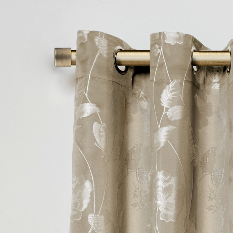 Full Stop Extendable Eyelet Curtain Pole and Hardware Set, Antique Brass, 1.2 - 2.1m