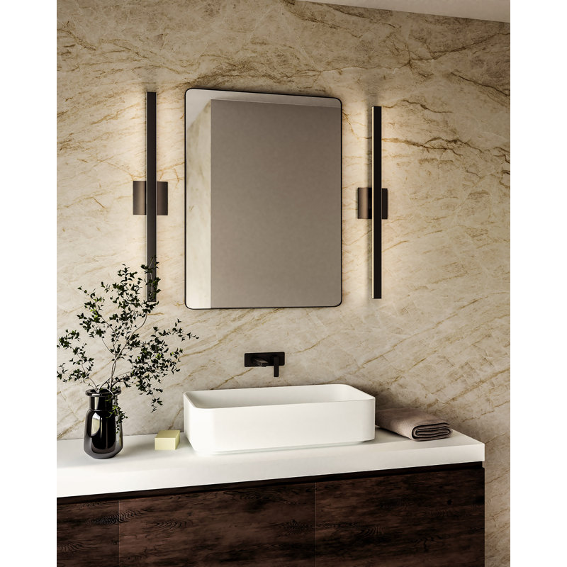 Meuble-lavabo moderne à DEL 38 po Vera, Noir