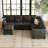 Shavera 6 - Piece Velvet Sectional Sofa L Shaped Modular Couch Living room Corner Sofa with Storage Ottoman-1981775661