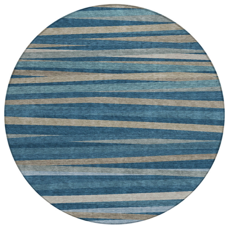 Tapis intérieur lavable rayé 8 po Denim