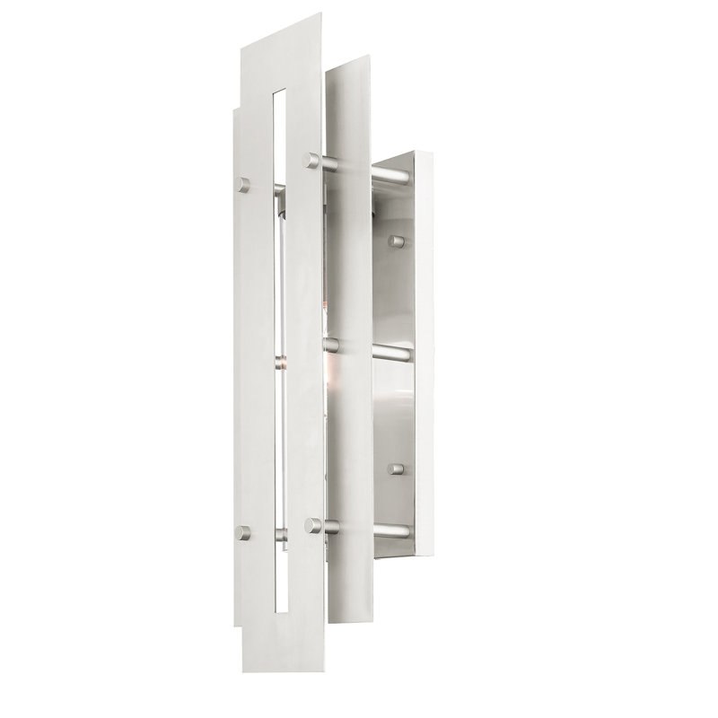 Plafonnier encastré d'extérieur Baynbridge, Nickel brossé, H 22 po x l 8 po x P 4,5 po