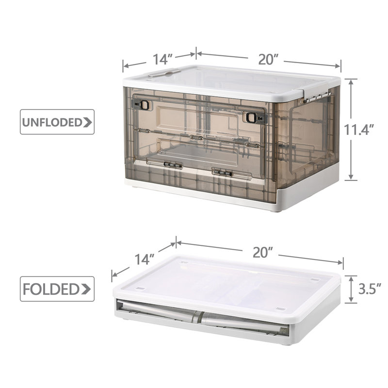 Plastic Collapsible Storage Box Set, White