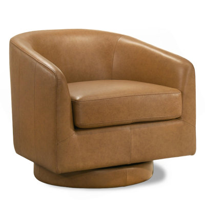 Tan Leather Swivel Chair