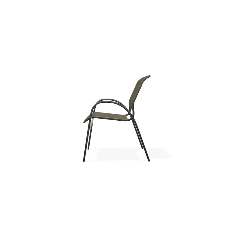 Aruba II Outdoor Dining Chair, Elevation Stone, Black