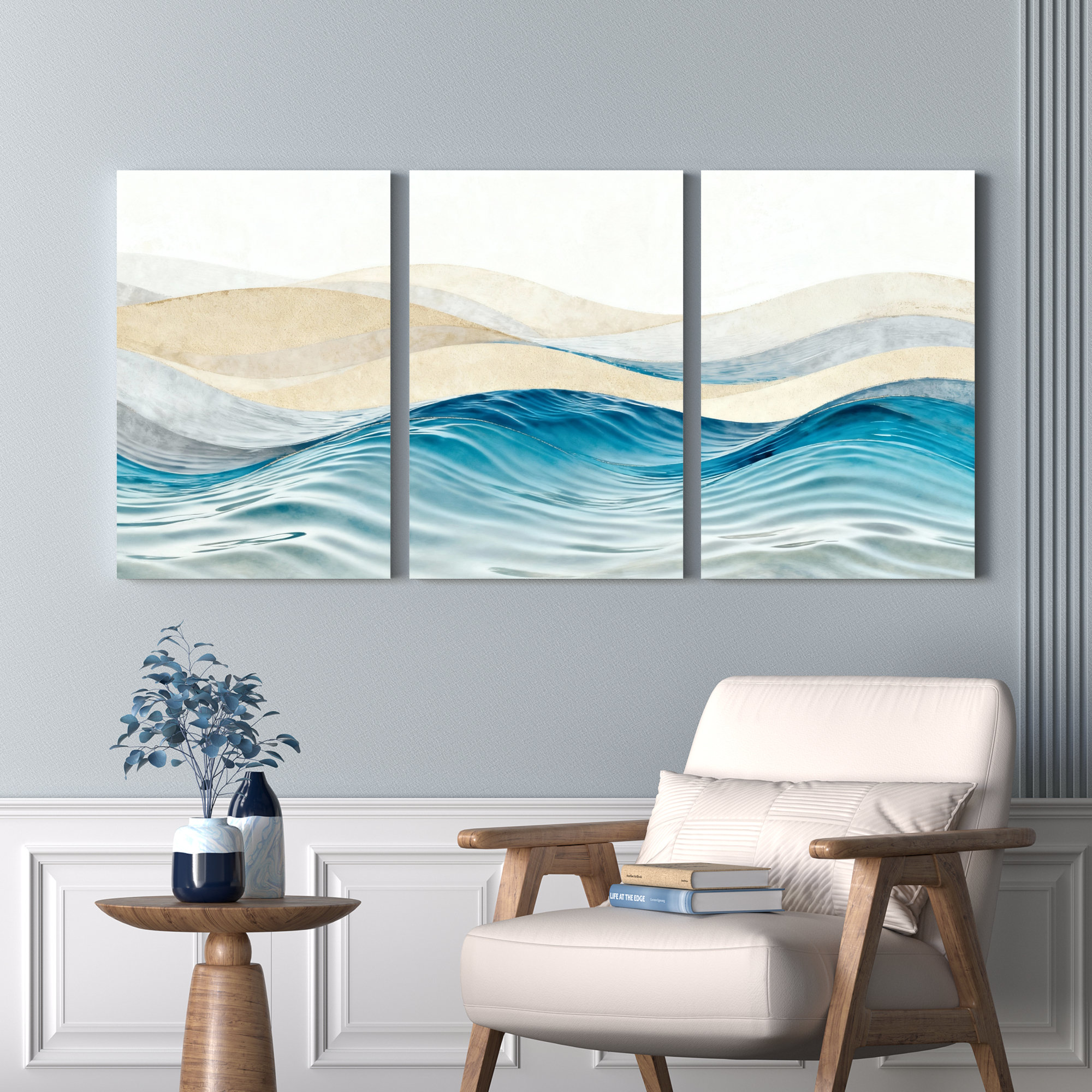Winston Porter Ocean Waves Abstract Landscape Canvas Wrapped Wall Art ...