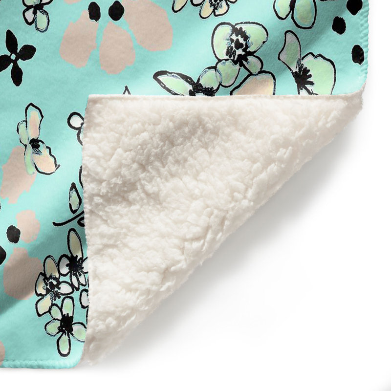 Couverture sherpa douce doodles blue, l 51 po x L 60 po