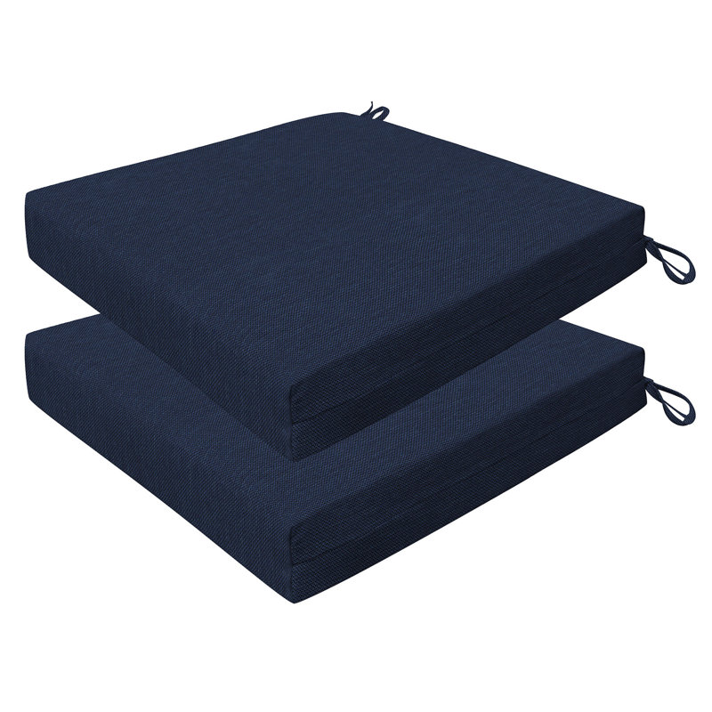 Meridian Outdoor Square Dining Seat Cushion, Midnight Blue, 20" W x 20" D