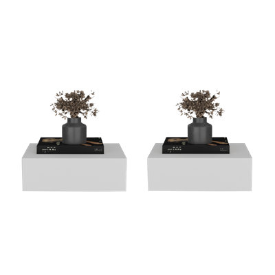 Custer Floating Nightstands Set of 2 - Wall Mounted Bedside Tables for Bedroom