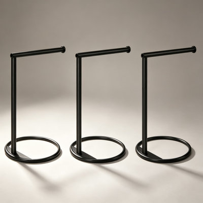 Hand Towel Holder Stand for Bathroom Kitchen Countertop, Thicken Metal L Shape Towel Rack with Heavy Weighted Base, Rustproof Standing Towel Bar, Farmhouse Modern Style