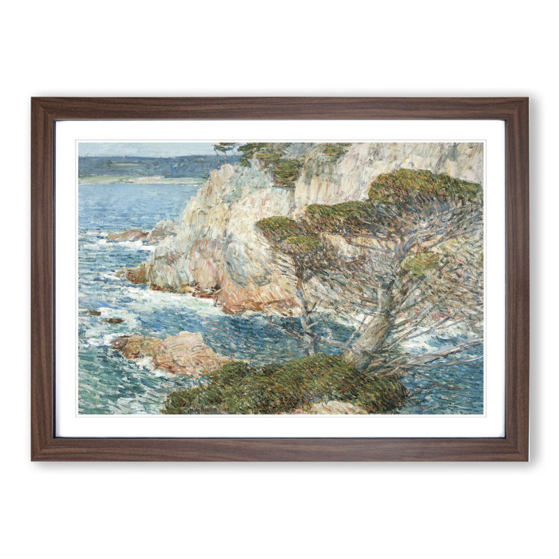 Point Lobos by Childe Hassam - Picture Frame Painting, 27cm H x 36cm W x 2cm D, Walnut Framed